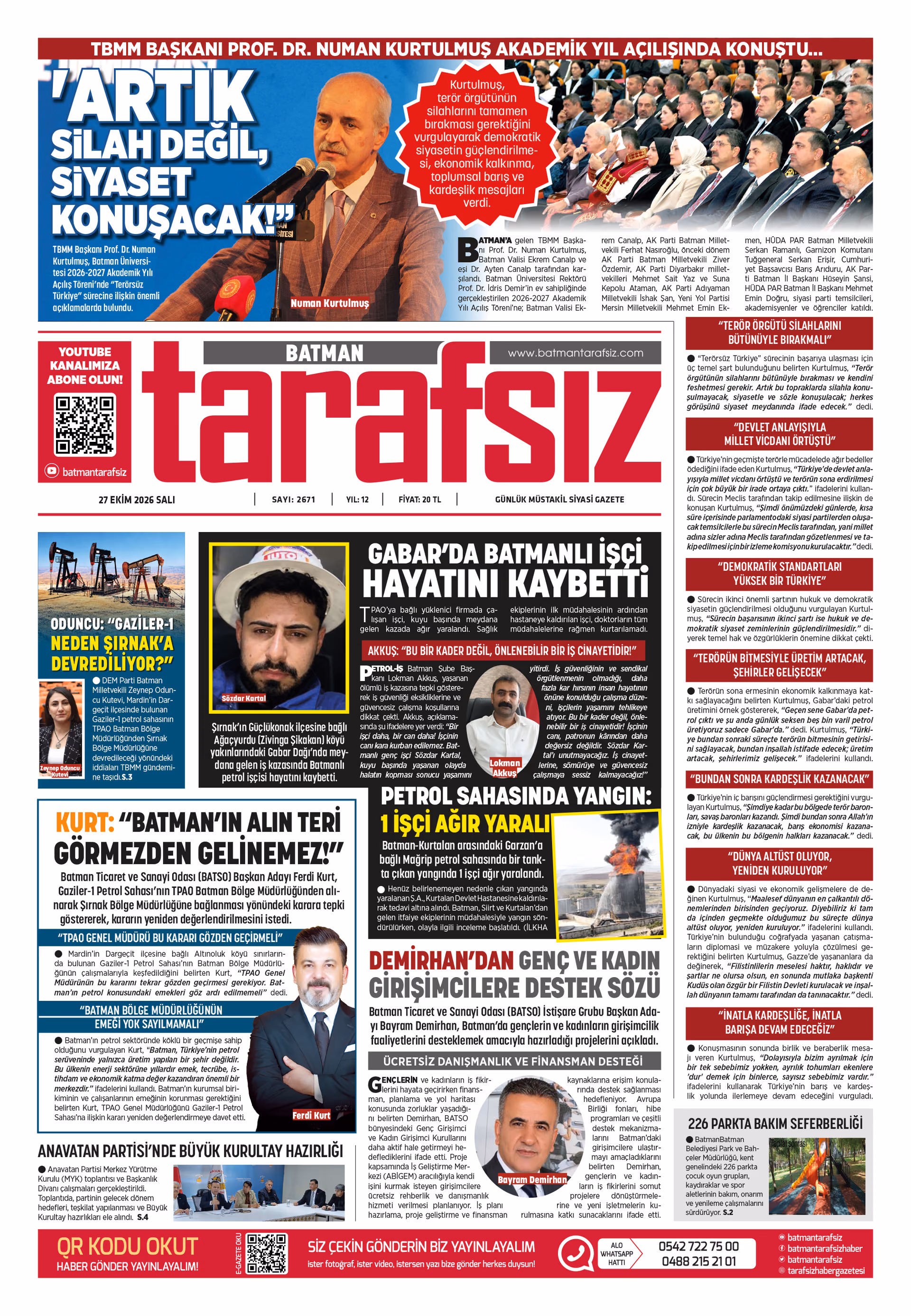 26 EKİM 2026 e-gazete kapağı