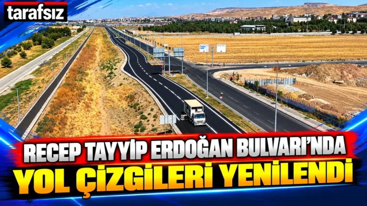RECEP TAYYİP ERDOĞAN BULVARI’NDA YOL ÇİZGİLERİ YENİLENDİ