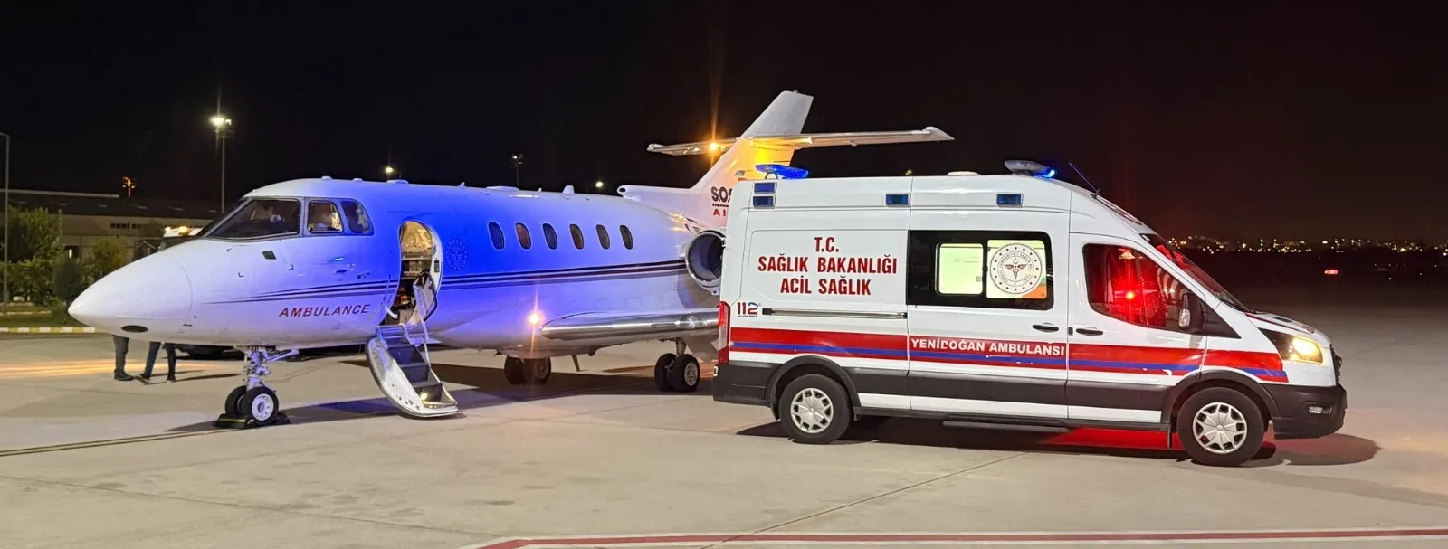 50 GÜNLÜK BEBEK İÇİN AMBULANS UÇAK HAVALANDI