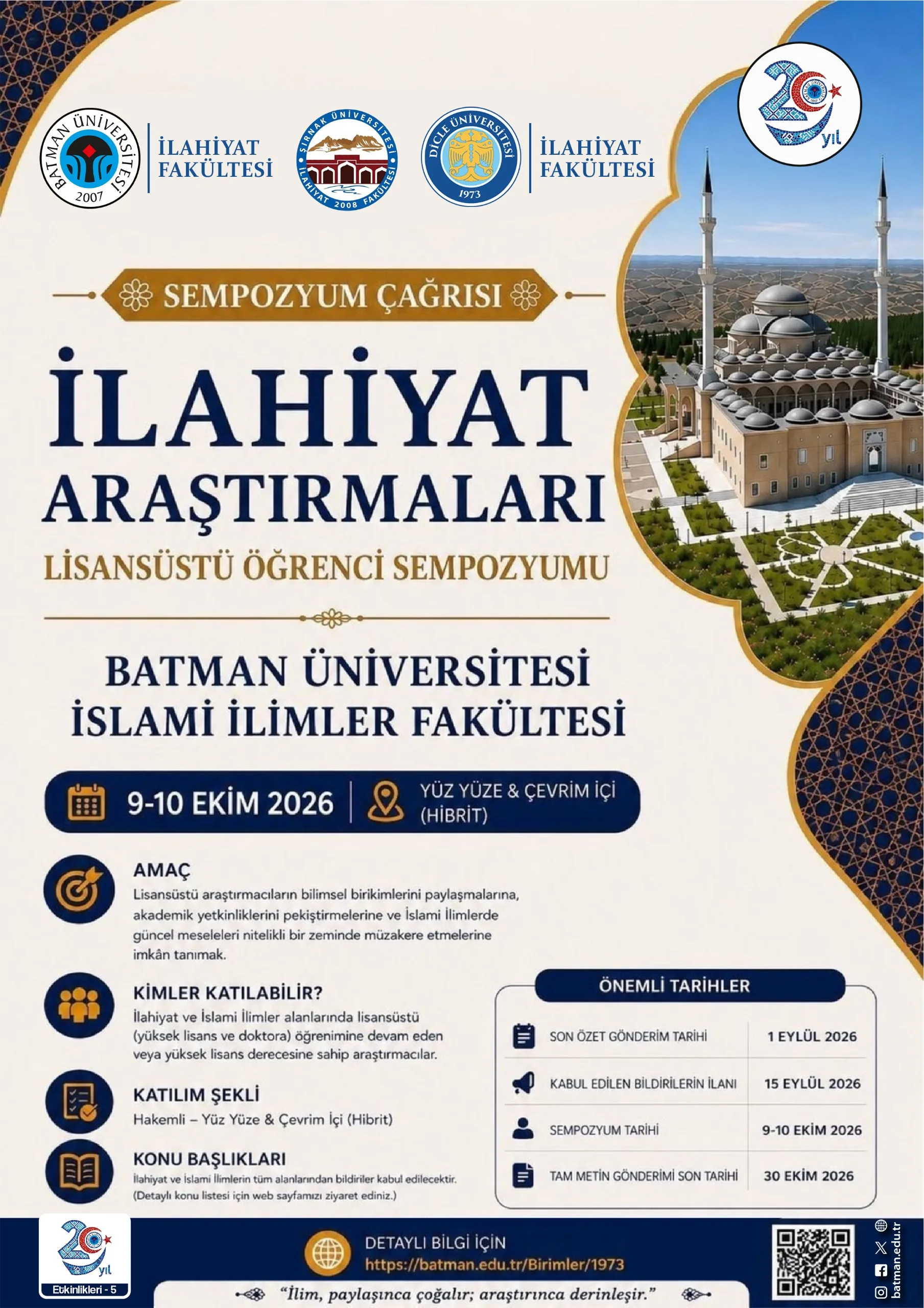 BATMAN’DA 129 ARAŞTIRMACI BİR ARAYA GELECEK