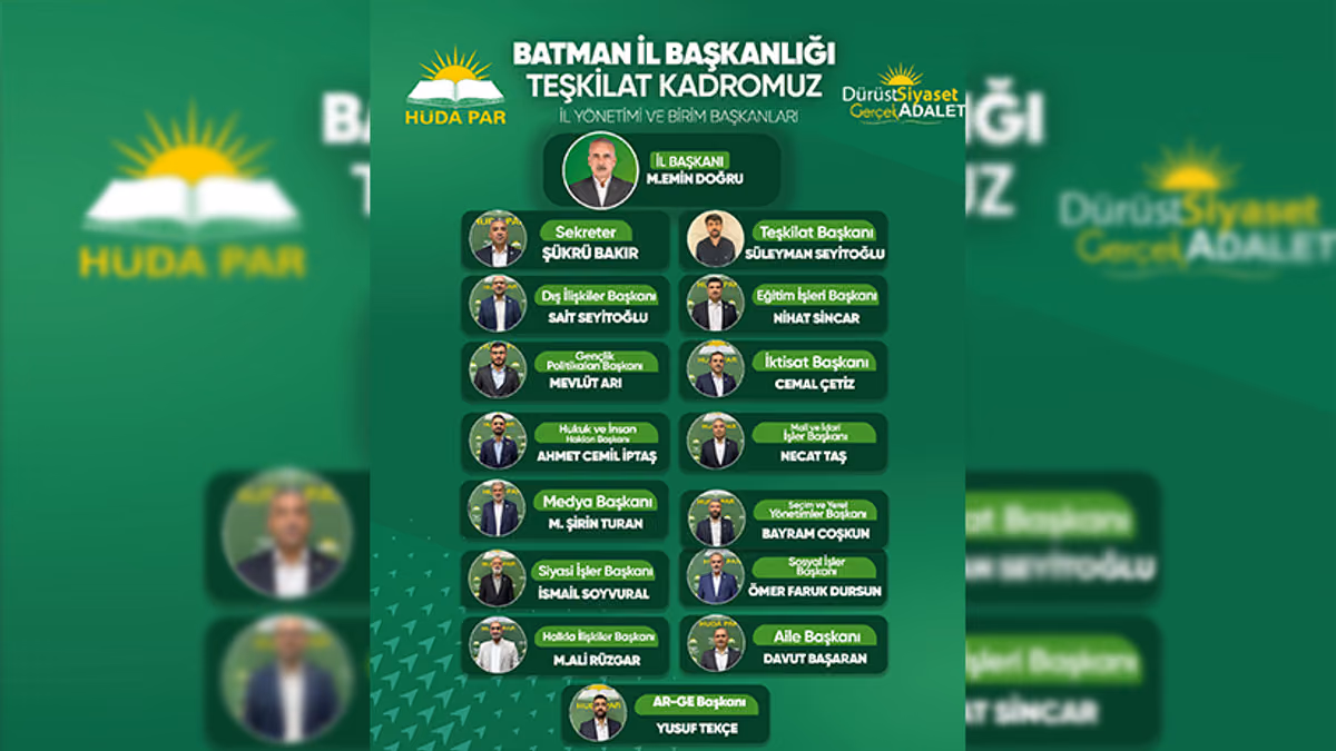 HÜDA PAR BATMAN’DA GÖREV DAĞILIMI