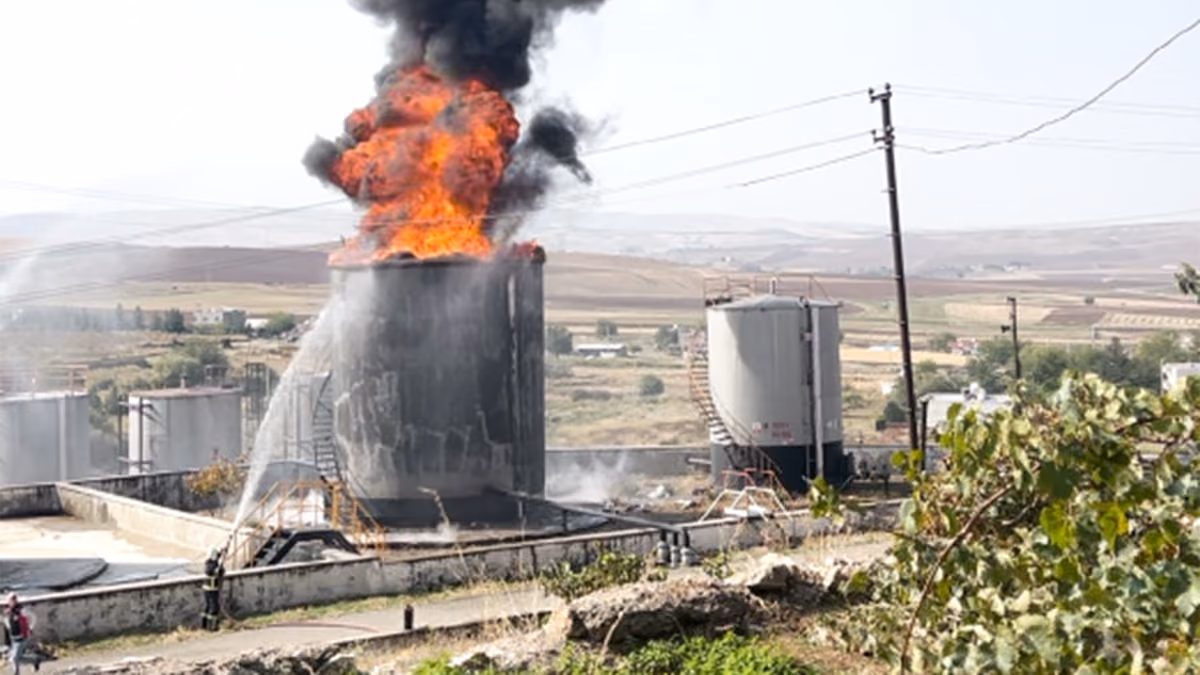 PETROL SAHASINDA KORKUTAN YANGIN: 1 İŞÇİ AĞIR YARALI