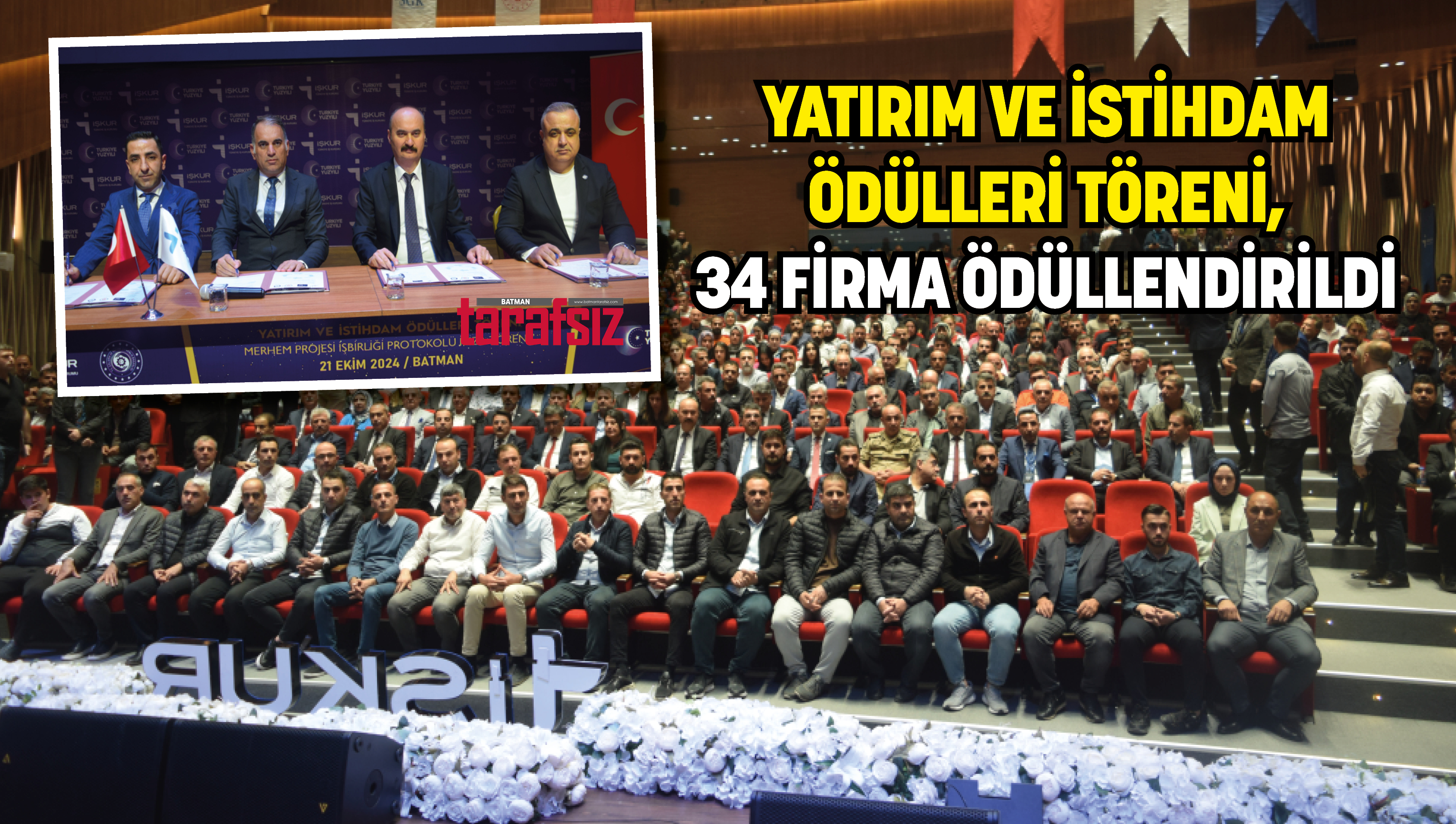 YATIRIM VE İSTİHDAM ÖDÜLLERİ TÖRENİ, 34 FİRMA ÖDÜLLENDİRİLDİ