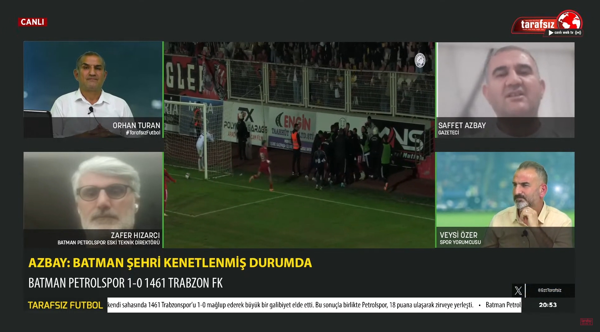 Tarafsız Futbol | Orhan TURAN, Veysi ÖZER, Zafer HIZARCI, Saffet AZBAY