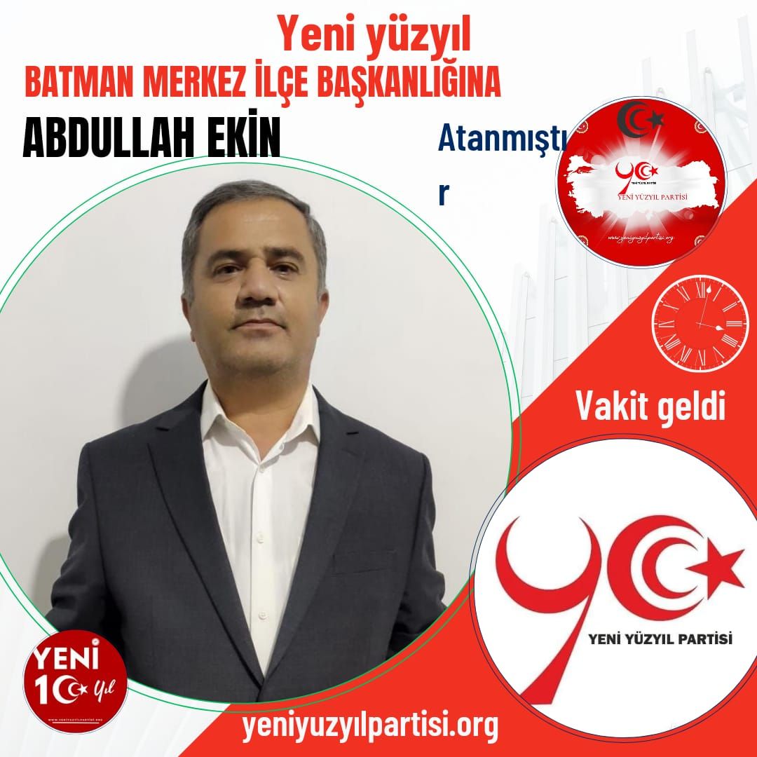 EKİN, YENİ YÜZYIL PARTİSİ MERKEZ İLÇE BAŞKANLIĞI’NA ATANDI