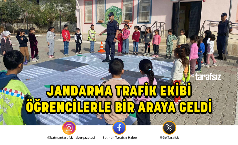 JANDARMA TRAFİK EKİBİ ÖĞRENCİLERLE BİR ARAYA GELDİ