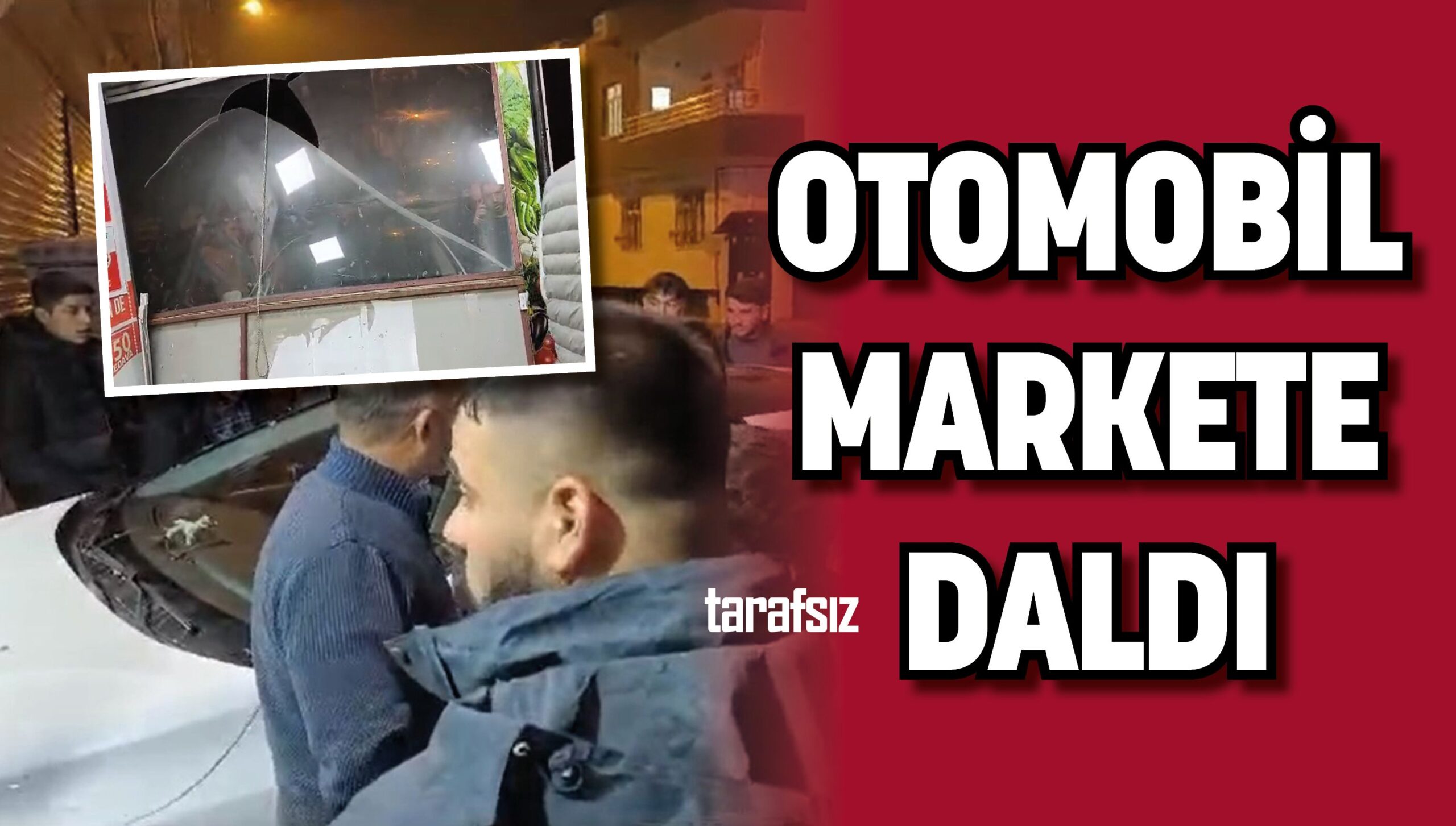 OTOMOBİL MARKETE DALDI