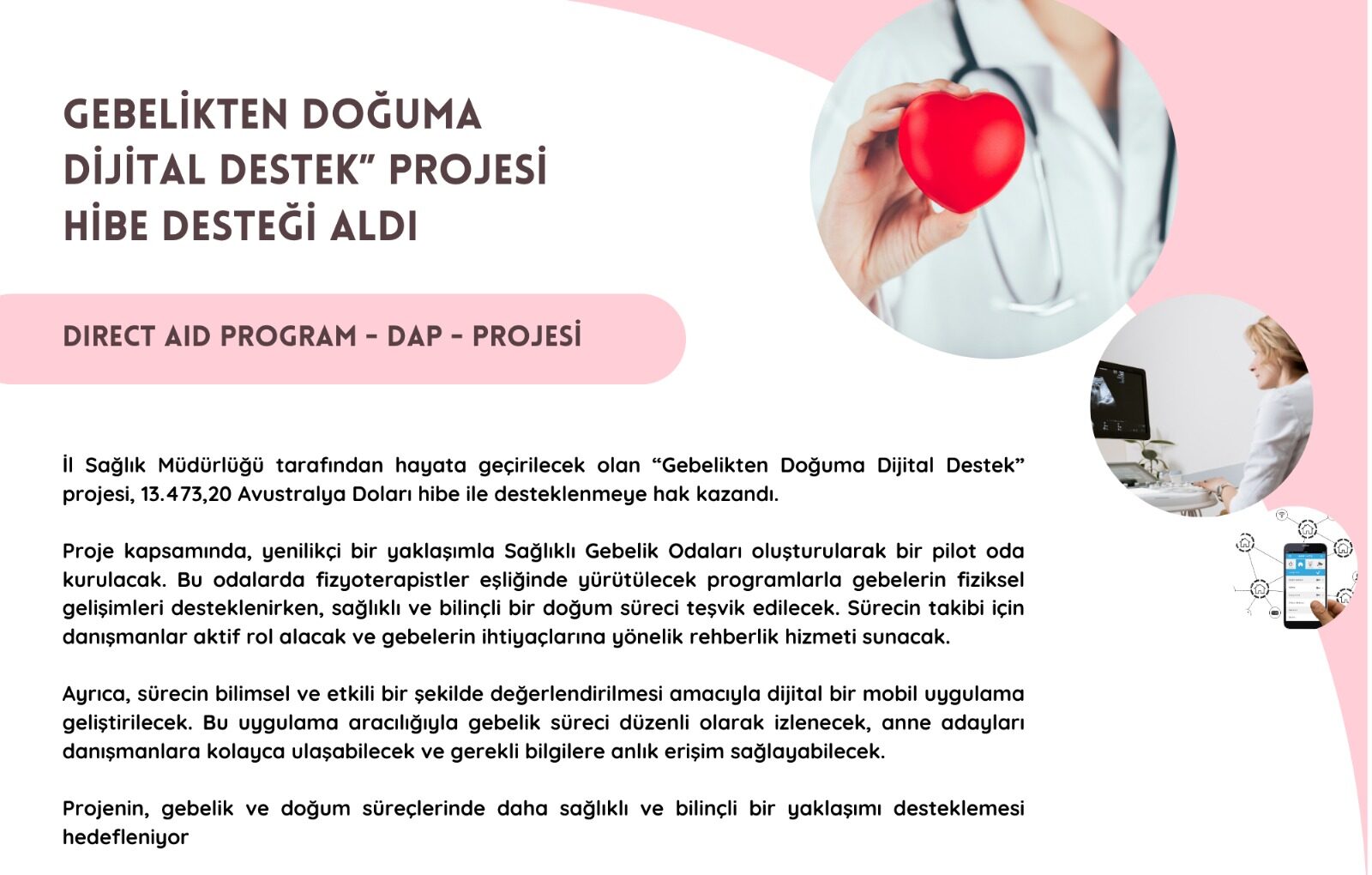 Gebelikten Doğuma Dijital Destek’ Projesine Hibe Desteği