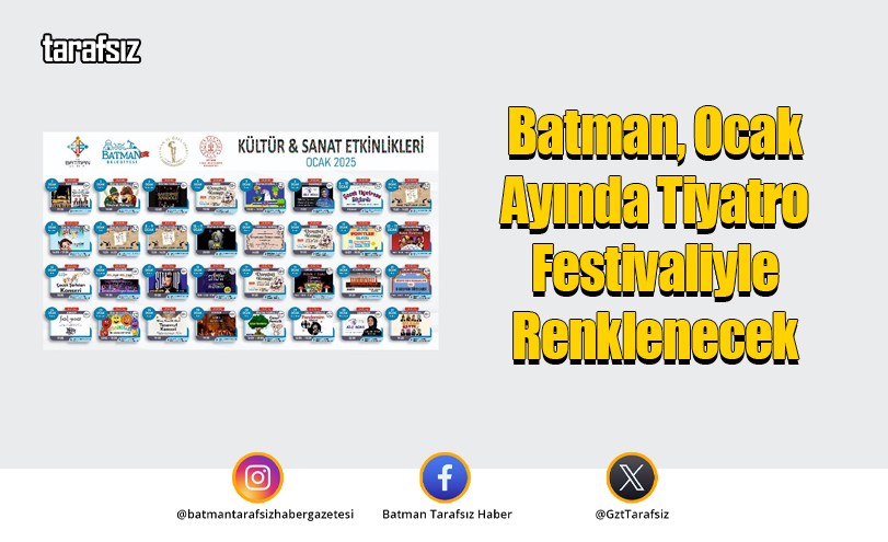 Batman, Ocak Ayında Tiyatro Festivaliyle Renklenecek