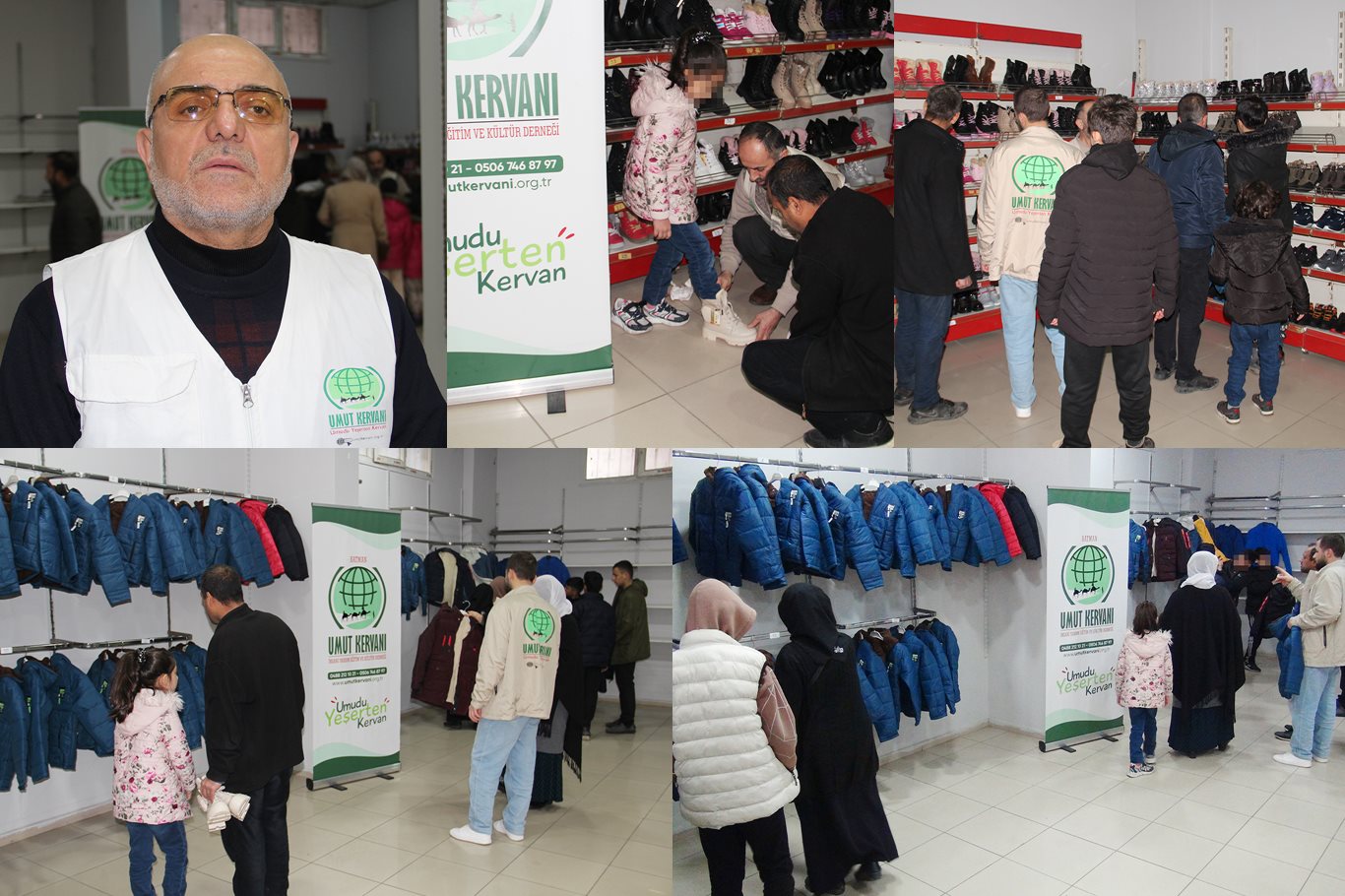 Umut Kervanı onlarca çocuğa mont ve bot yardımı yaptı