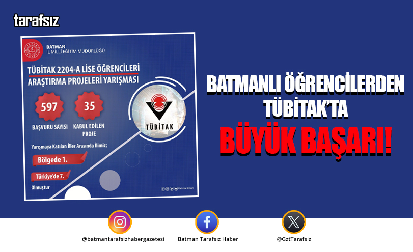 Batmanlı Öğrencilerden TÜBİTAK’ta Büyük Başarı!