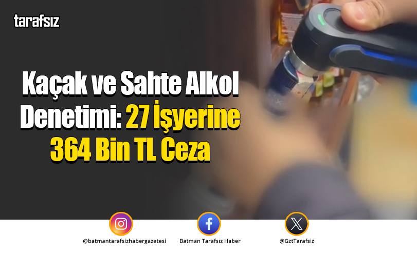 Kaçak ve Sahte Alkol Denetimi: 27 İşyerine 364 Bin TL Ceza