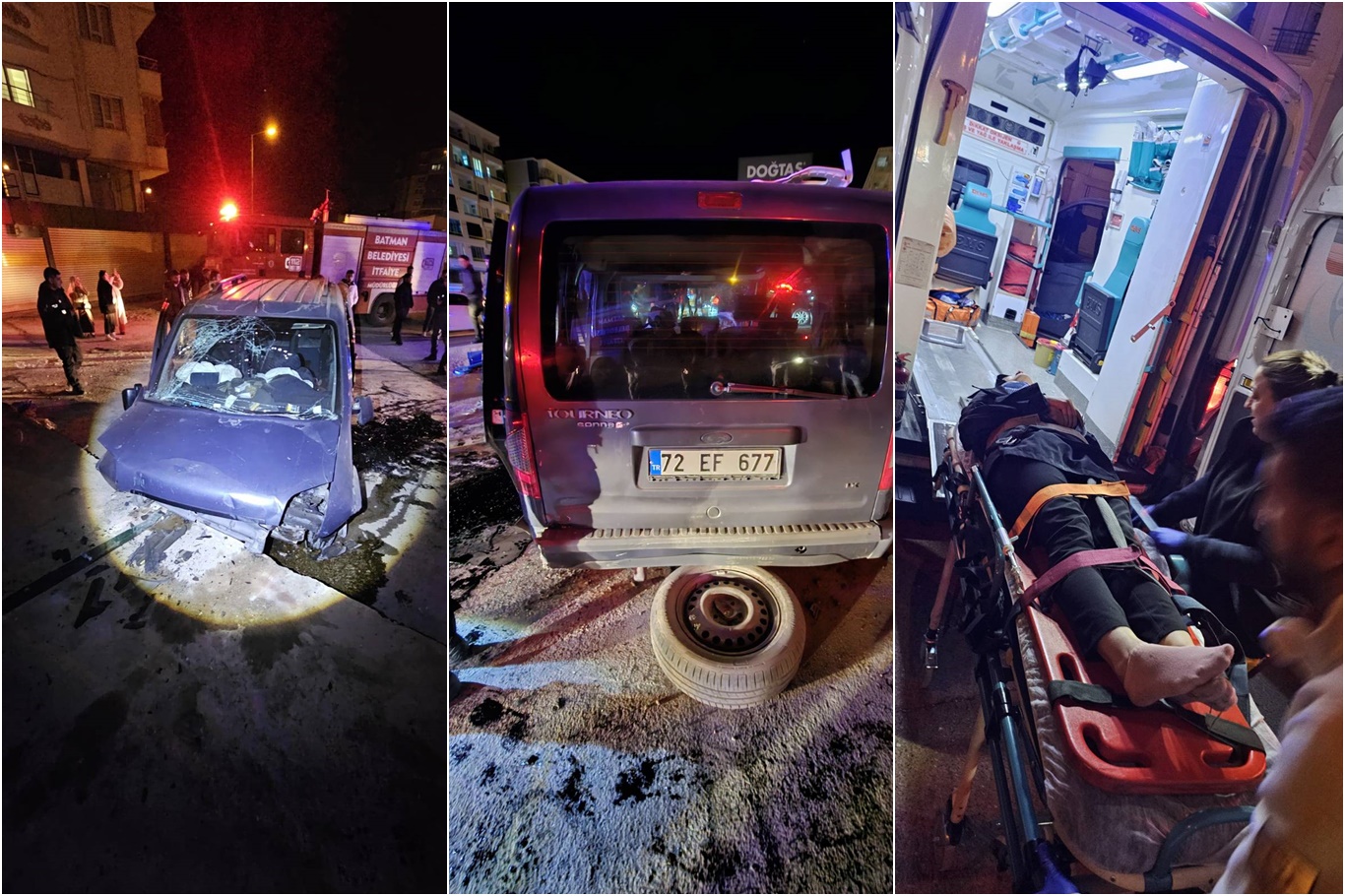 Batman’da Araç Kaldırıma Çarptı: 4 Yaralı