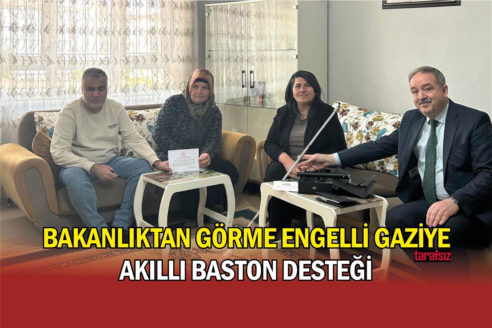 Bakanlıktan Görme Engelli Gaziye Akıllı Baston Desteği