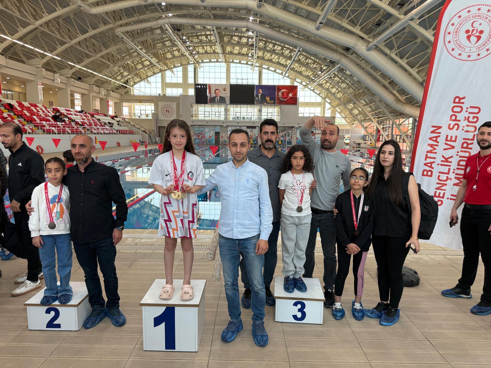 Minik Sporcular Yüzme Müsabakalarında Kıyasıya Yarıştı