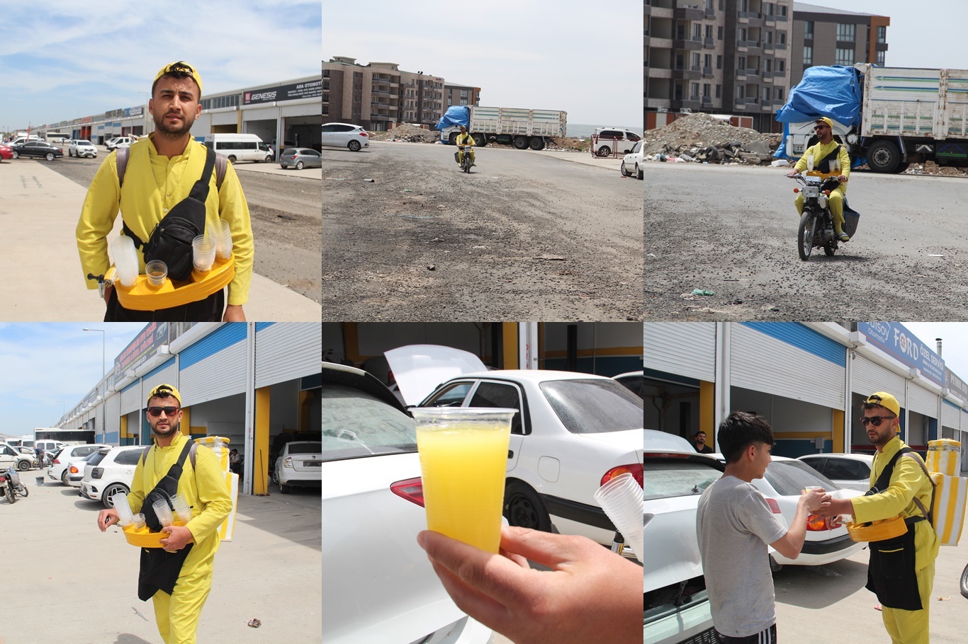 Motosiklet Üzerinde Doğal Limonata Satışıyla Geçimini Sağlıyor