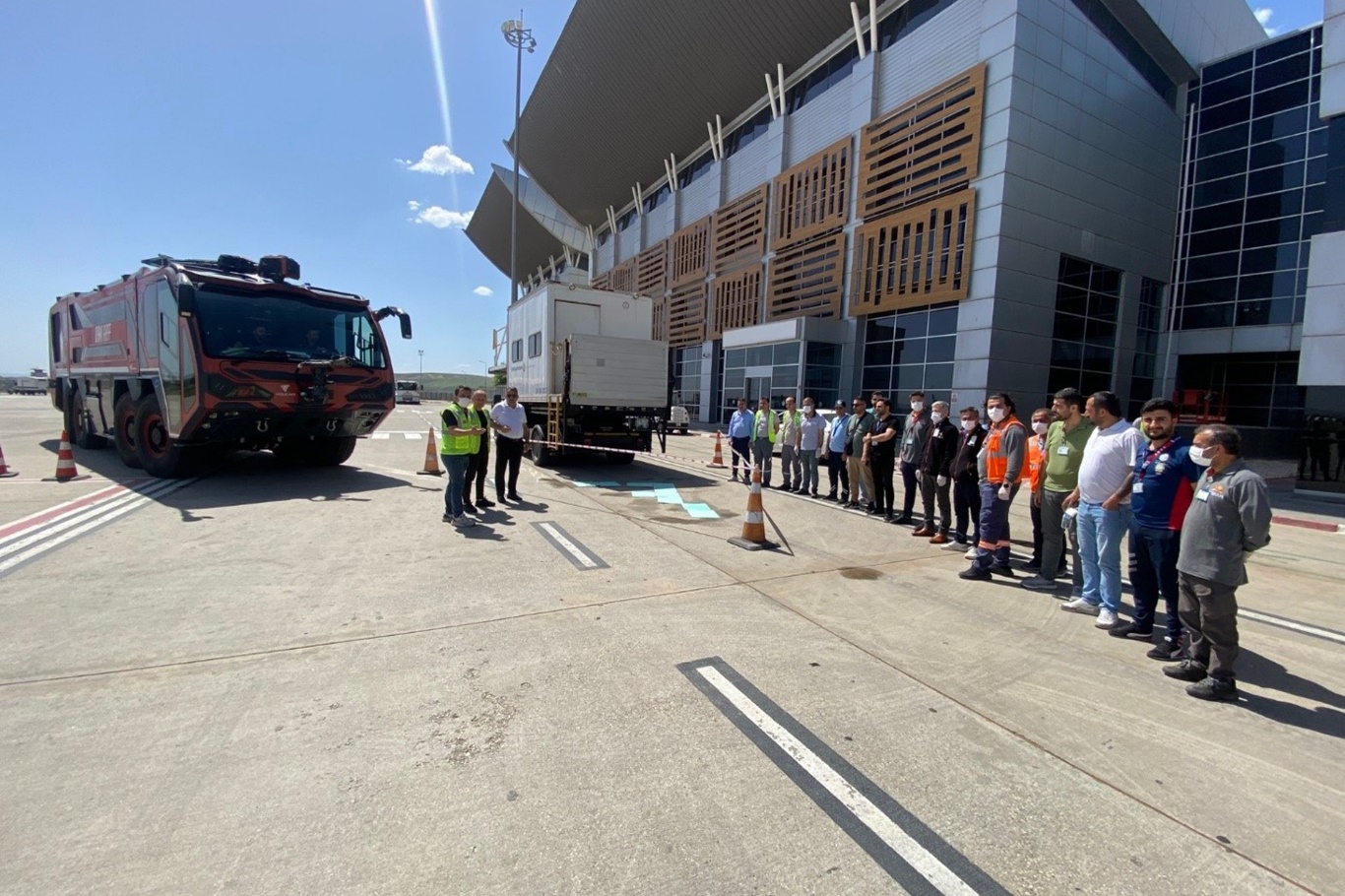 Batman Havalimanı’nda Yakıt Sızıntısı Tatbikatı Yapıldı