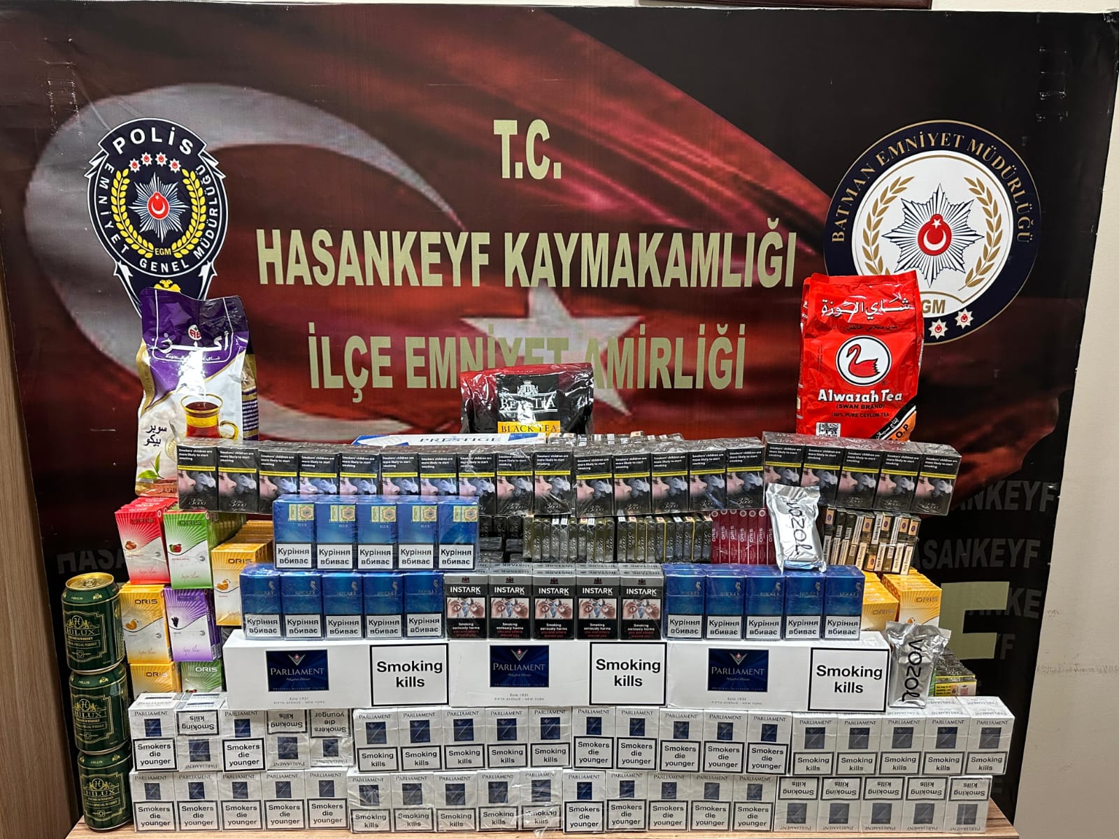 Hasankeyf’te 1.740 Paket Kaçak Sigara Yakalandı