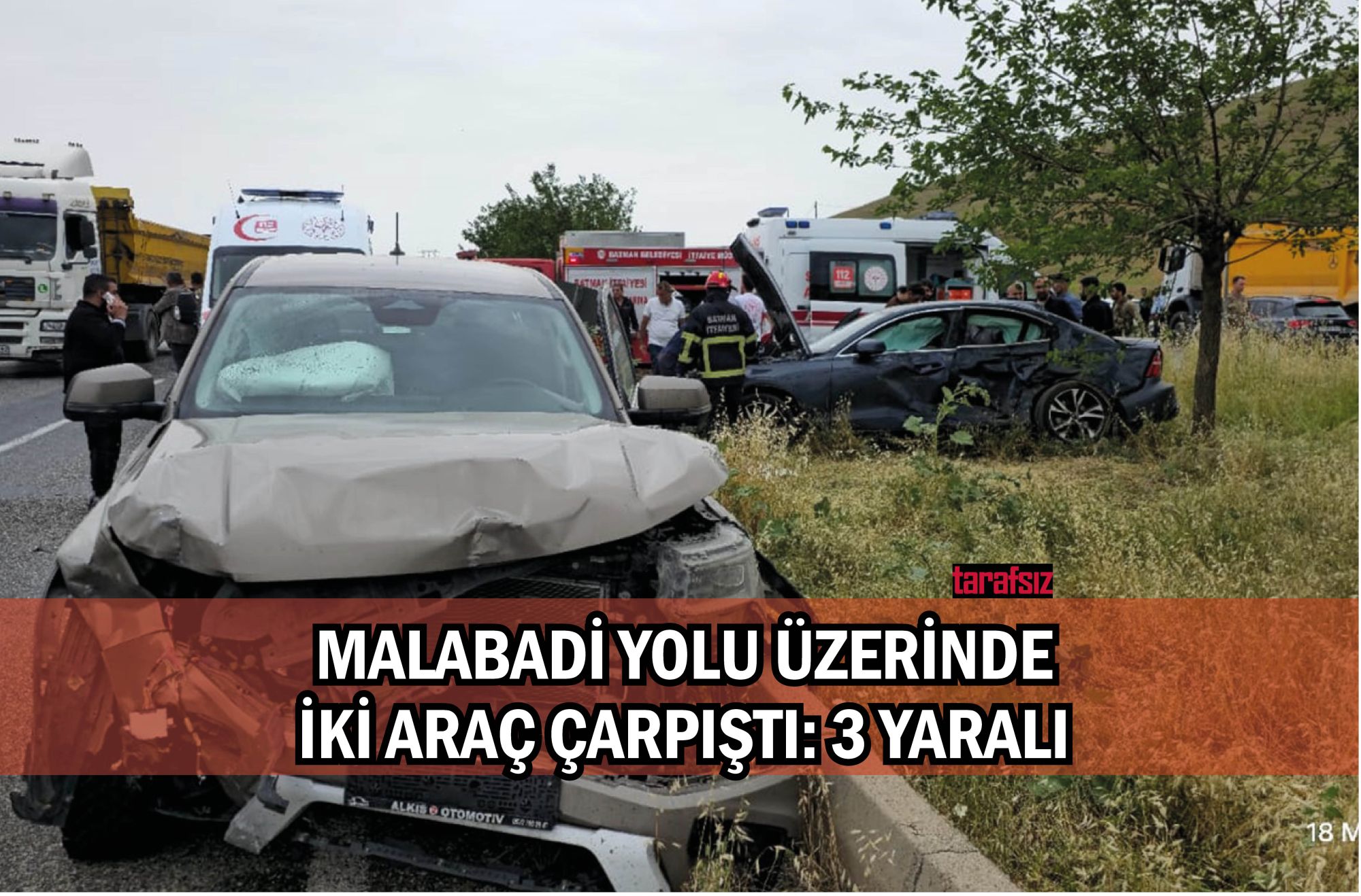 Malabadi Yolu Üzerinde İki Araç Çarpıştı: 3 yaralı