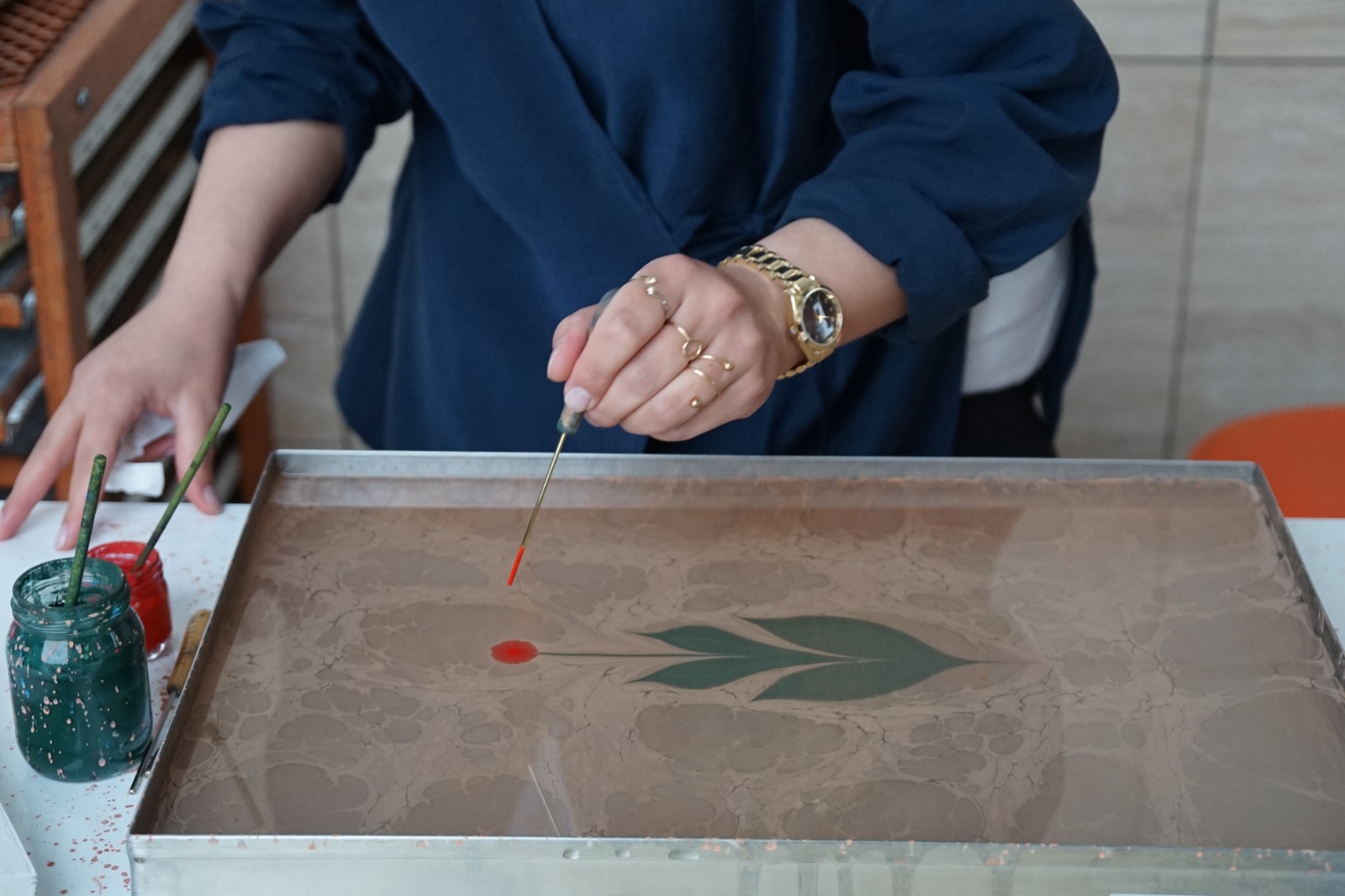 Üniversite Camii Avlusunda Ebru Sanatı Etkinliği