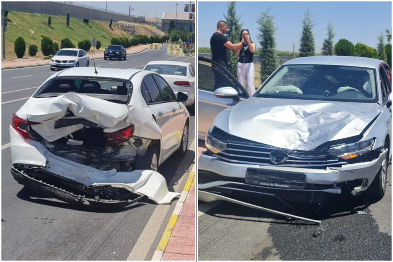 Gültepe’de Maddi Hasarlı Trafik Kazası