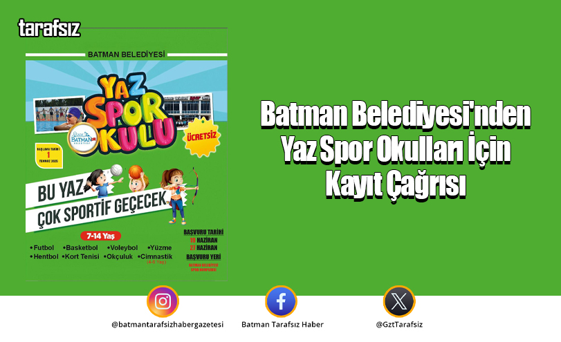 Batman Belediyesi’nden Yaz Spor Okulları İçin Kayıt Çağrısı