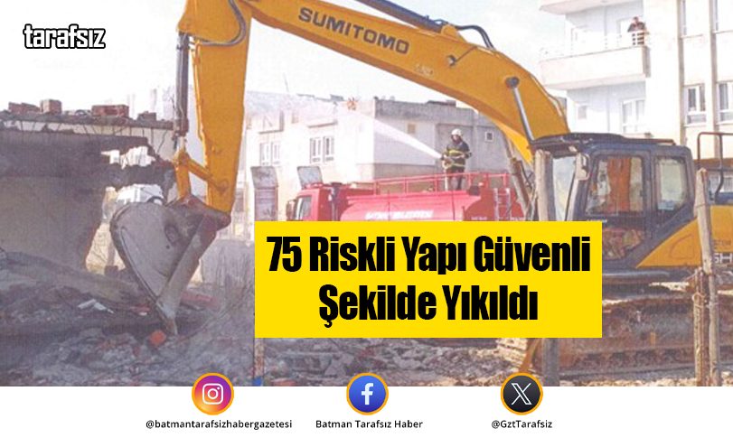 75 Riskli Yapı Güvenli Şekilde Yıkıldı