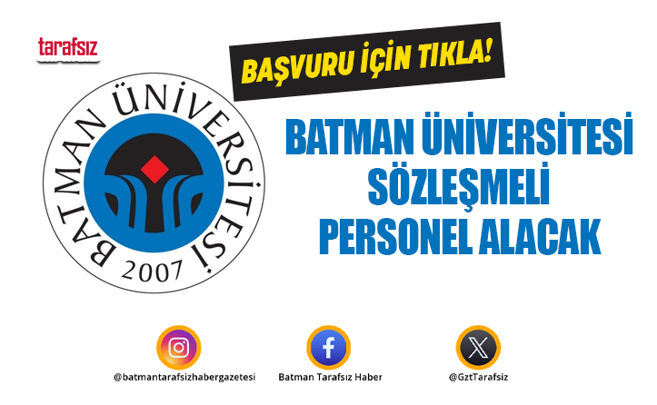 Batman Üniversitesi Sözleşmeli Personel Alacak