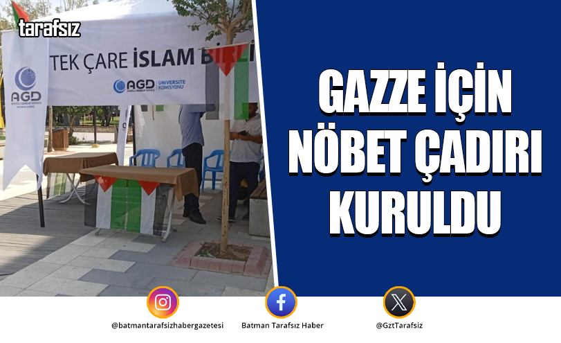 Gazze İçin Nöbet Çadırı Kuruldu