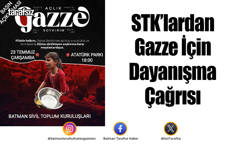 STK’lardan Gazze İçin Dayanışma Çağrısı