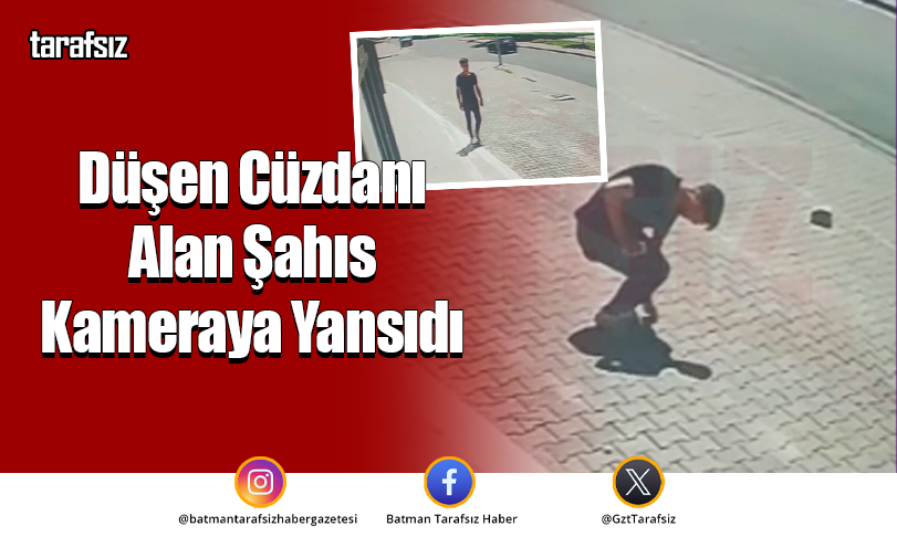 Düşen Cüzdanı Alan Şahıs Kameraya Yansıdı
