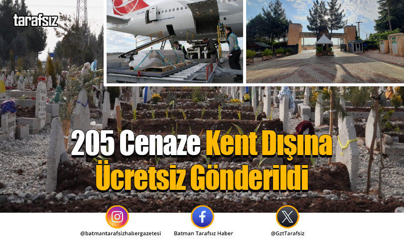 205 Cenaze Kent Dışına Ücretsiz Gönderildi