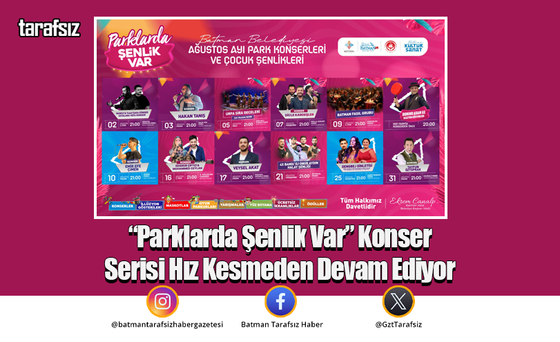 “Parklarda Şenlik Var” Konser Serisi Hız Kesmeden Devam Ediyor