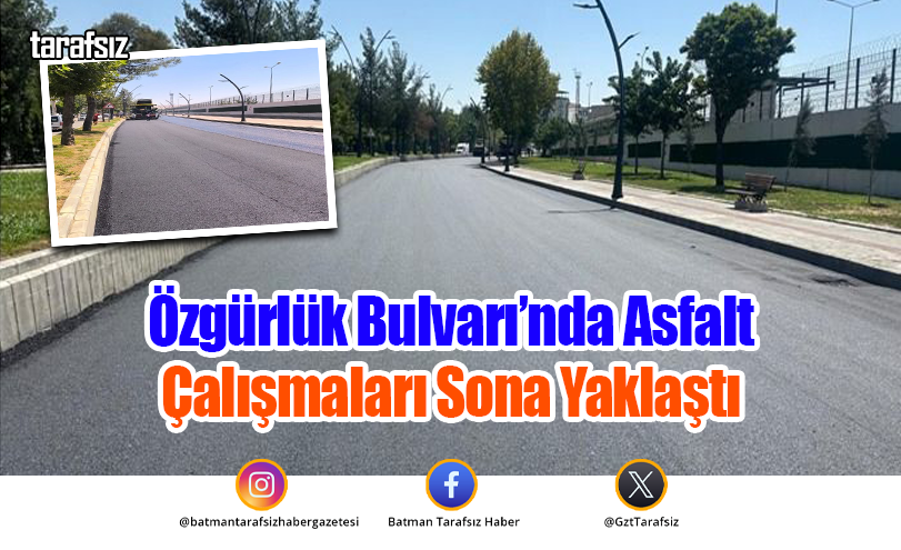 Özgürlük Bulvarı’nda Asfalt Çalışmaları Sona Yaklaştı
