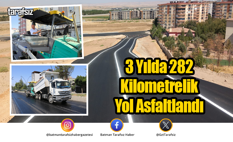 3 Yılda 282 Kilometrelik Yol Asfaltlandı