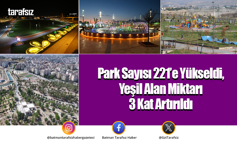 Park Sayısı 221’e Yükseldi, Yeşil Alan Miktarı 3 Kat Artırıldı