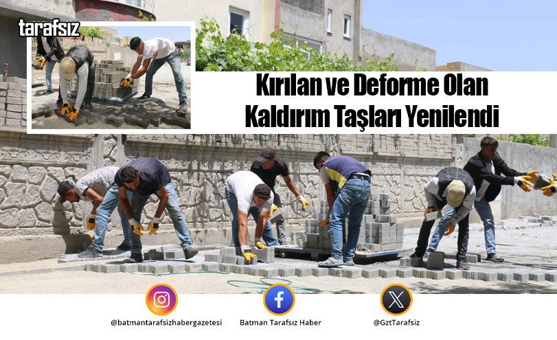 Kırılan ve Deforme Olan Kaldırım Taşları Yenilendi