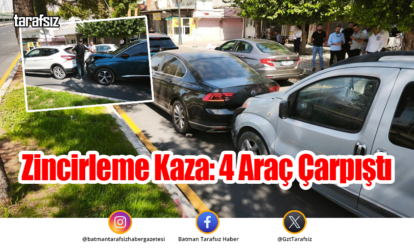 Zincirleme Kaza: 4 Araç Çarpıştı