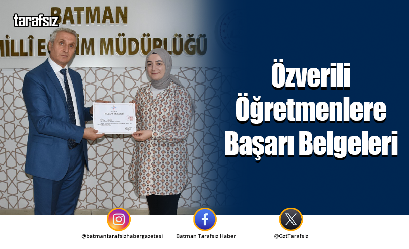 Özverili Öğretmenlere Başarı Belgeleri