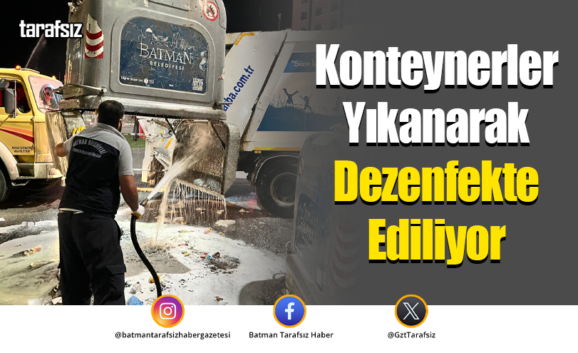 Konteynerler Yıkanarak Dezenfekte Ediliyor