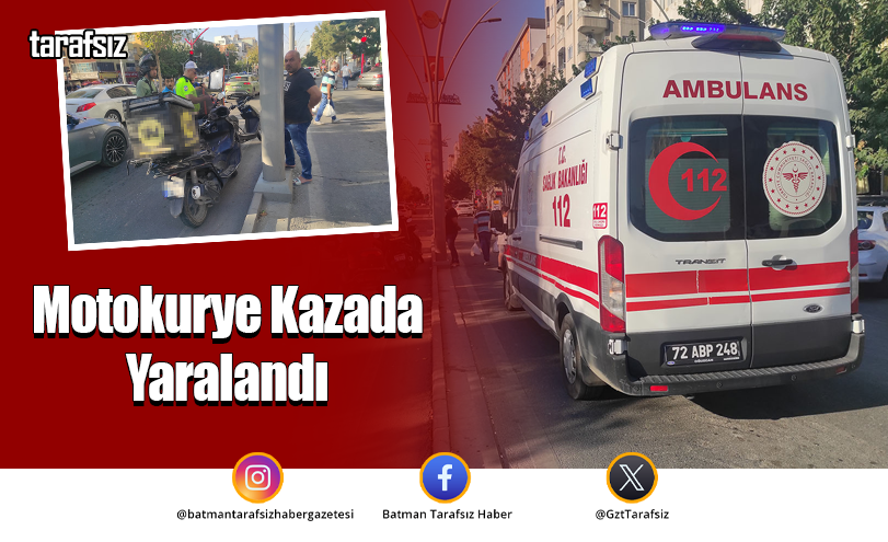 Motokurye Kazada Yaralandı
