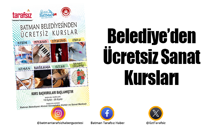 Belediye’den Ücretsiz Sanat Kursları