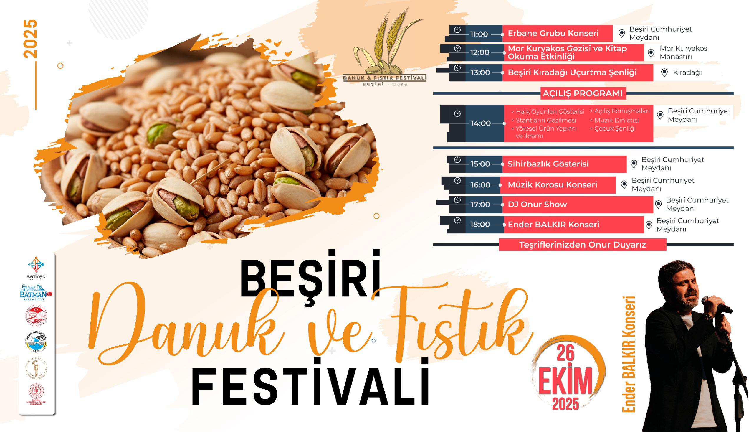 Beşiri Danuk ve Fıstık Festivali 26 Ekim’de Başlıyor