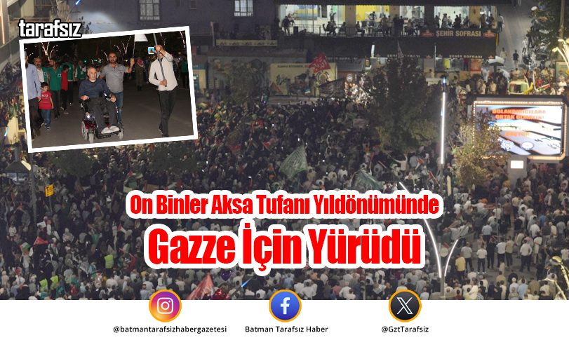 On Binler Aksa Tufanı Yıldönümünde Gazze İçin Yürüdü