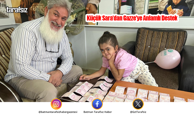 Küçük Sara’dan Gazze’ye Anlamlı Destek