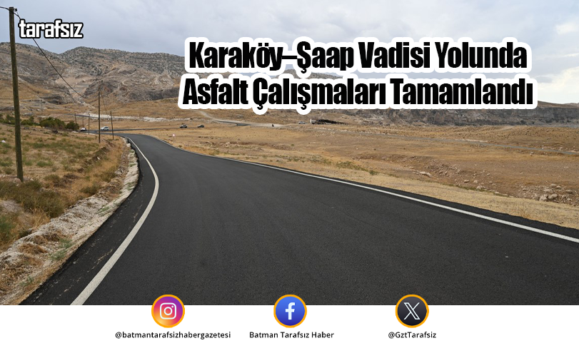 Karaköy–Şaap Vadisi Yolunda Asfalt Çalışmaları Tamamlandı