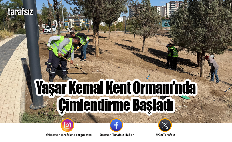 Yaşar Kemal Kent Ormanı’nda Çimlendirme Başladı