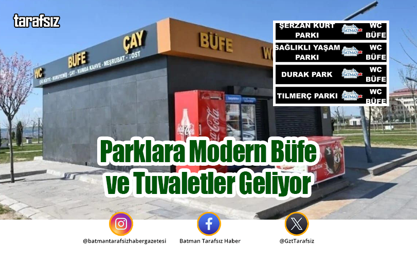Parklara Modern Büfe ve Tuvaletler Geliyor