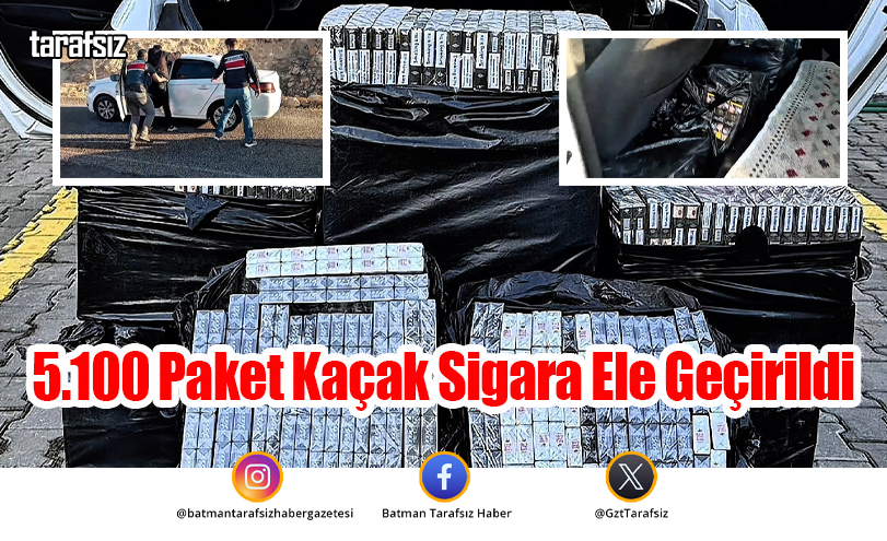 5.100 Paket Kaçak Sigara Ele Geçirildi