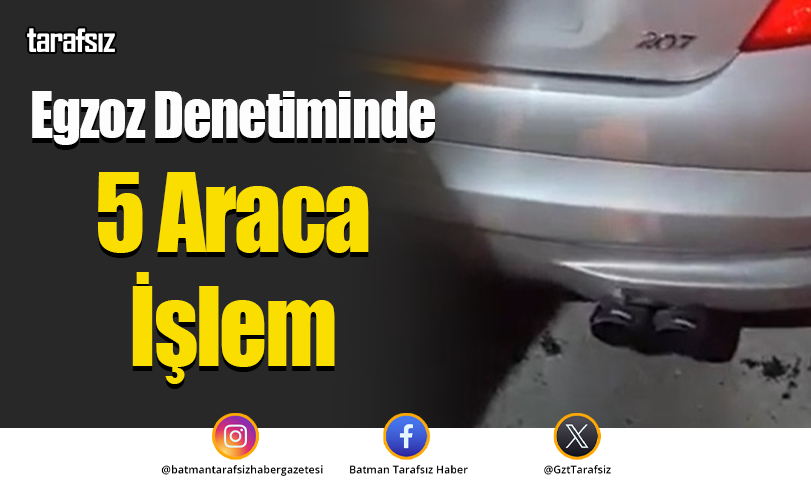 Egzoz Denetiminde 5 Araca İşlem